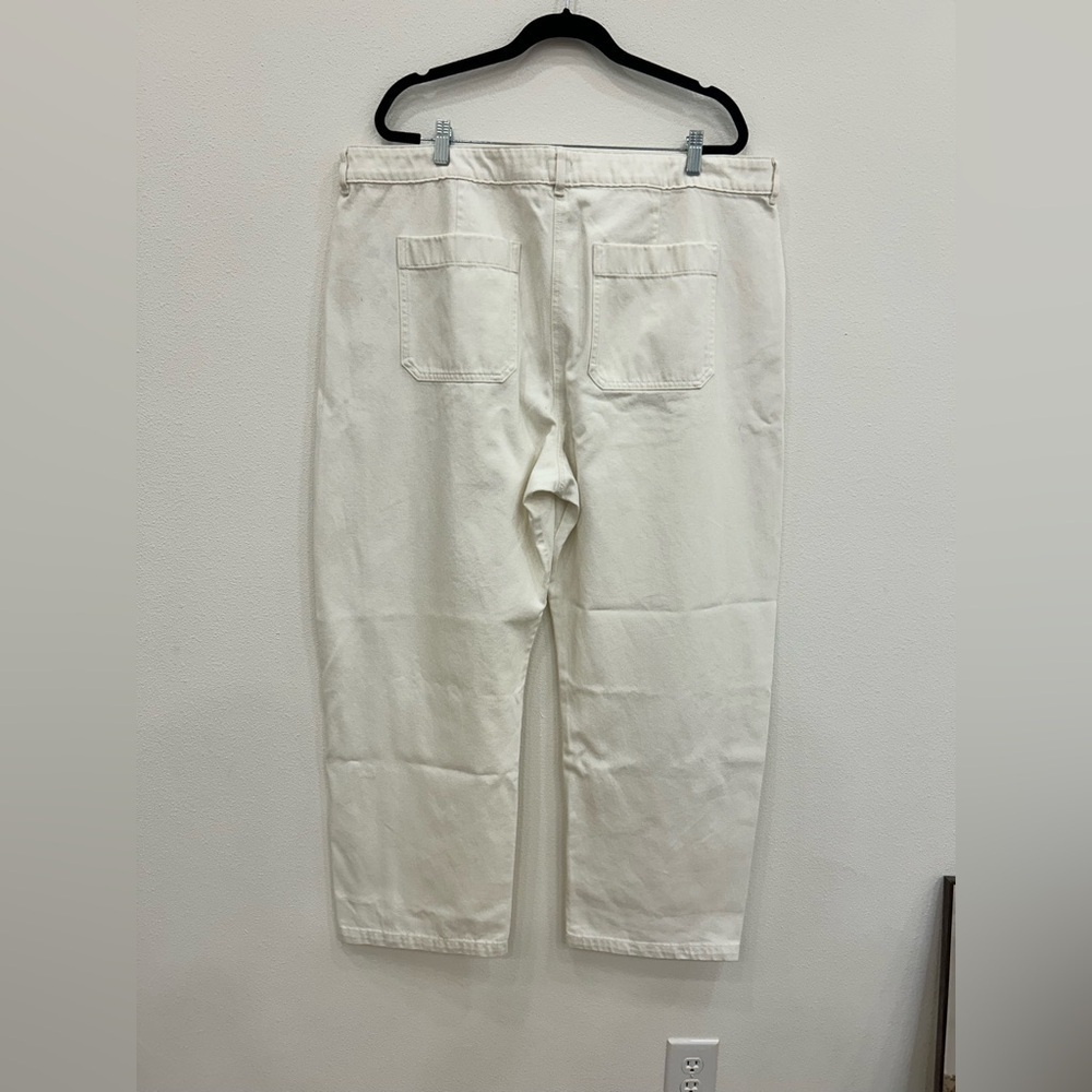 J.Crew Relaxed barrel-leg jean white sz.18 classic preppy office casual staple - Picture 5 of 11